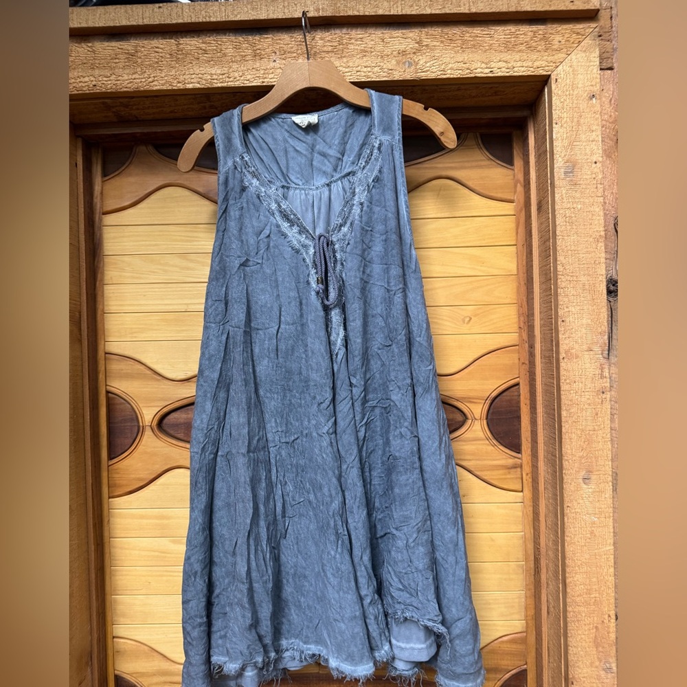 Emory Park Blue/grey Sleeveless Tunic Top or dress